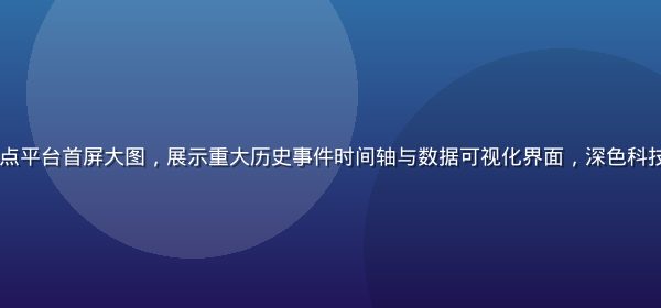 51大事件权威盘点平台首屏大图，展示重大历史事件时间轴与数据可视化界面，深色科技风格，霓虹绿高亮